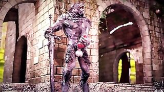 Werewolf Masturbating By Twitchyanimation Cumming