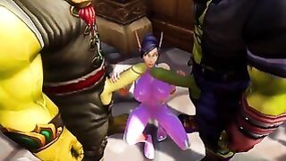 Elf Has A Threesome With Two Orcs Warcraft Porn Parody