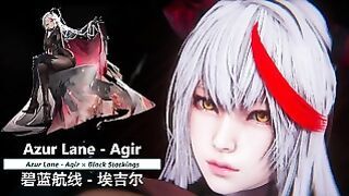 Azur Lane – Agir Black Stockings Footjob