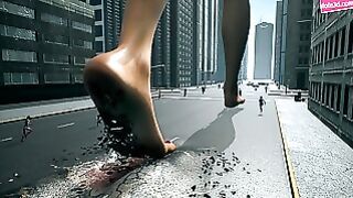 Titaness From Middle Ages Giantess City Animation