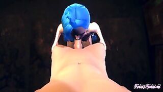 League Of Legends Hentai – Jinx Blowjob With POV Uncensored
