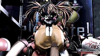 FNAF Scrap.b Foursome W/Blowjob