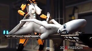 Futa Sex Robot Plays With A Female Alien In The Sci-Fi Lab