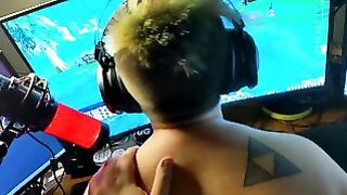 Girl Tries To Play Wow While Getting Fucked From Behind