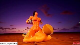 Amazonian Busty Babe Fucks A Man Gorgeous Babe 3D Porn Wild Life