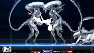 Alienquest-Eve – Sendo Duplamento Fodida Por Dois Aliens Monstros