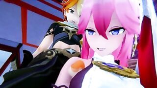Yae Miko Genshin Impact 3D Hentai Short Clips 1