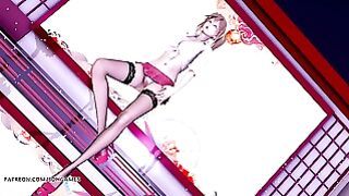 MMD Waiting For A Chance To Pounce Hot Striptease Marie Rose Mai Shiranui Misaki Doa
