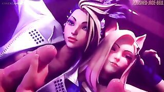 League Of Legends Akali & Ahri Facial Cumshot