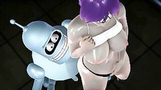 Futurama – Leela Gets Creampied By Bender – 3D Porn