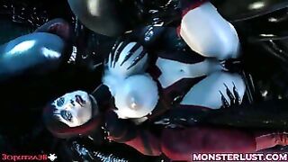 Alien Monster Gangbang For Cute Teen Slut – 3D Hentai