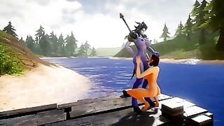 Futa Draenei Fucks A Girl’s Ass Next To A Lake Warcraft Porn Parody