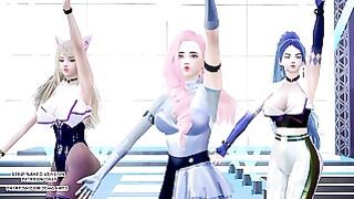MMD Kep1Er – Up! Ahri Seraphine Kaisa Hot Kpop Dance League Of Legends Kda Allout