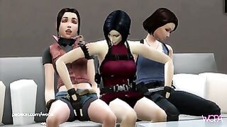 Resident Evil – Lesbian Parody – Ada Wong, Jill Valentine And Claire Redfield