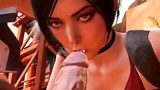 Ada Wong Deephroat Blowjob Close Up Resident Evil