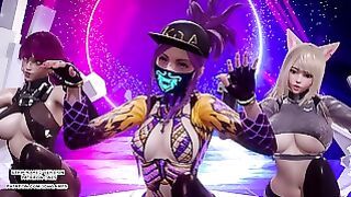 MMD G I-Dle – Nxde Sexy Kpop Dance 4K League Of Legends Ahri Akali Kaisa Evelynn Uncensored
