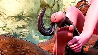 Furry Minotaur Vs Horny Girl Big Cock Monster Toejob 3D Porn Wild Life