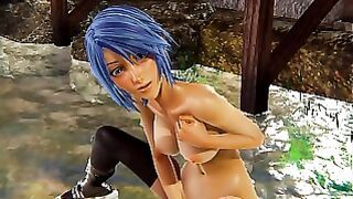 Konosuba – Wet Aqua Masturbates In The Water – 3D Porn