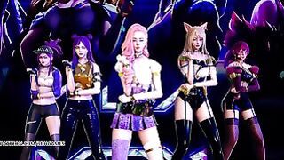 MMD Blackpink – Playingwithfire Kpop Striptease Ahri Akali Kaisa Evelynn Seraphine Kda