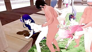 Genshin Impact: Shogun Raiden Allows Any Villager To Fuck Her And Her Representatives During Her Birthday Shogun