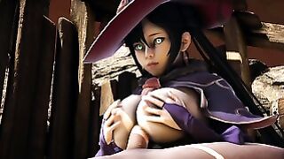 Genshin Impact: Mona Cowgirl, Reverse Fuck. Titjob Blowjob