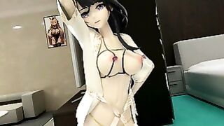 Shogun Raiden Dancing Tomboy Song Hentai Genshin Impact MMD 3D Girl Half Naked Black Hair Ce Smixix