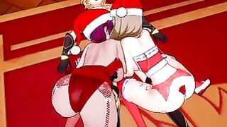 Genshin Impact Hentai 3D /Christmas Special!/ Lisa And Rosaria Threesome