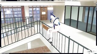 3D HENTAI Diabla masturbates in public