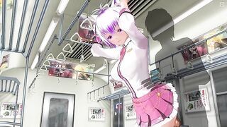 3D HENTAI Schoolgirl didn't wear panties on the train (PART 2)