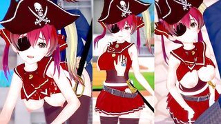 [Hentai Game Koikatsu! ]Have sex with Big tits Vtuber Houshou Marine.3DCG Erotic Anime Video.