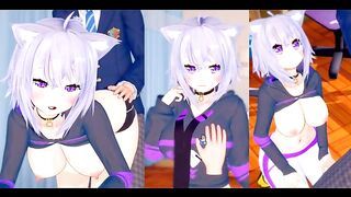 [Hentai Game Koikatsu! ]Have sex with Big tits Nekomata Okayu.3DCG Erotic Anime Video.