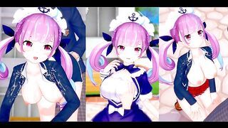[Hentai Game Koikatsu! ]Have sex with Big tits Vtuber Minato Aqua.3DCG Erotic Anime Video.