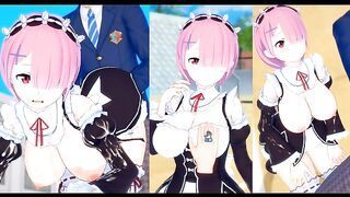 [Hentai Game Koikatsu! ]Have sex with Re zero Big tits Ram. 3DCG Erotic Anime Video.