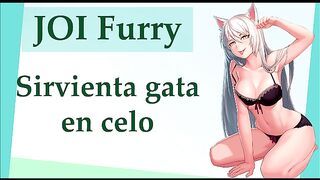JOI Furry hentai. Sirvienta maid en celo.
