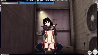 3D HENTAI Ryuko Matoi rides a dildo
