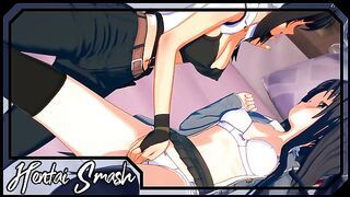 Shizuku Yaegashi and Kaori Shirasaki scissoring on the bed - Arifureta Hentai