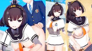 [Hentai Game Koikatsu! ]Have sex with Big tits KanColle Akizuki.3DCG Erotic Anime Video.