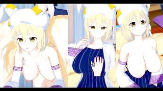 [Hentai Game Koikatsu! ]Have sex with Touhou Big tits Ran Yakumo.3DCG Erotic Anime Video.