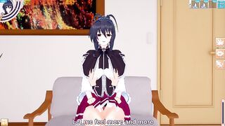 3D/Anime/Hentai. High School DxD: Akeno himejima and Issei having fun in the living room!!