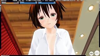 3D HENTAI POV redhead little sister rides your dick