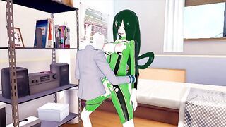 FUTA MY HERO ACADEMIA TORU HAGAKURE X TSUYU ASUI (3D HENTAI)
