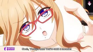 Busty glasses babe gets her doggystyle position with her lover | Anime Hentai 1080p
