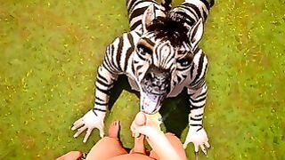 Curvy Furry Zebra Milks Human Cock Yiff 3D Sex Animation