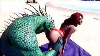 Furry Lizard With 2 Dicks