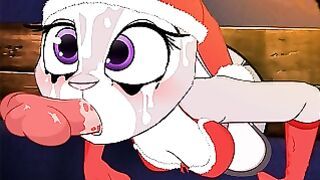 Judy Hopps In The Wall Sucks Hard Furry Cock Christmas Look