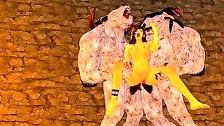 Double Anal Furry Monsters – Meeting In An Ancient Cave