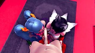 Kda Ahri And Sona – Maven Of The Strings Doing The Best Blowjob For Me – Group Porn 3D Animation SFM