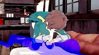 Konosuba Yaoi – Kazuma Blowjob With Cum In His Mouth – Japanese Asian Manga Anime Game Porn Gay