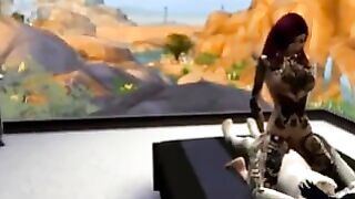 Sexy Thai Girl With Tattoos Is Taking A Big Dick-Sims