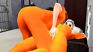 Lesbians Have Hot Sex In Prison While The Policeman Masturbates